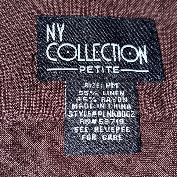 NY Collection Scalloped hem embroidered a-line flare skirt brown turquoise PM - Picture 7 of 11